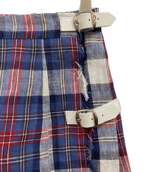 O'NEIL OF DUBLIN（オニールオブダブリン）O'NEIL OF DUBLIN (オニールオブダブリン) リネンラップスカート ブルー サイズ:Free 未使用品の古着・服飾アイテム