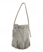 J&M DAVIDSONジェイ＆エム デヴィッドソン）の古着「カーニバル 2WAYレザーフリンジ巾着バッグ」｜グレー
