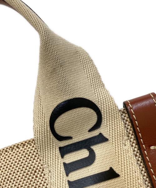 Chloe（クロエ）Chloe (クロエ) woody ウッディ キャンバススモールトート ベージュの古着・服飾アイテム