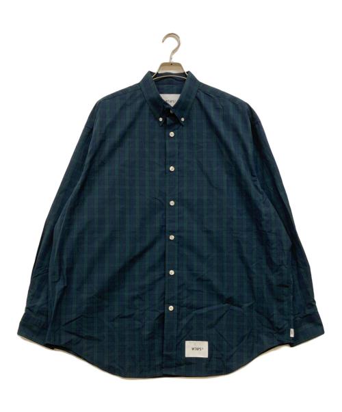 WTAPS（ダブルタップス）WTAPS (ダブルタップス) BD 03 / LS / COTTON. BROADCLOTH. TEXTILE. OF ネイビー×グリーン サイズ:X04の古着・服飾アイテム