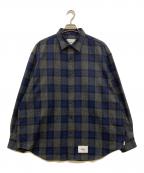 WTAPSダブルタップス）の古着「TXT 01 / LS / WOPL. TWEED. TEXTILE. OF」｜ネイビー×グレー