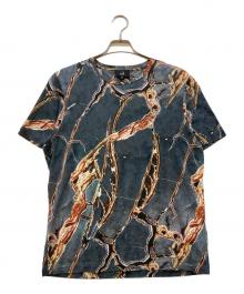 dunhill（ダンヒル）の古着「マーブル総柄 プリントTシャツ」｜グレー