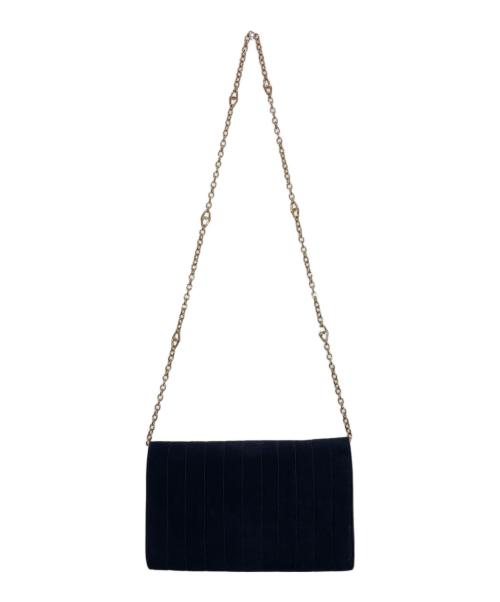 Salvatore Ferragamo（サルヴァトーレ フェラガモ）Salvatore Ferragamo (サルヴァトーレ フェラガモ) スウェードゴールドチェーンショルダーバッグ ブラックの古着・服飾アイテム