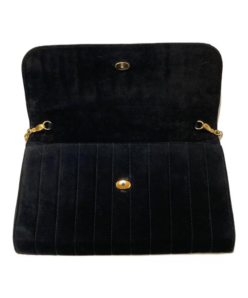 Salvatore Ferragamo（サルヴァトーレ フェラガモ）Salvatore Ferragamo (サルヴァトーレ フェラガモ) スウェードゴールドチェーンショルダーバッグ ブラックの古着・服飾アイテム