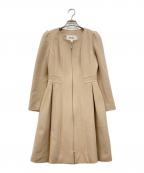 Reneルネ）の古着「プリンセスライン アンゴラブレンドノーカラーコート」｜ベージュ