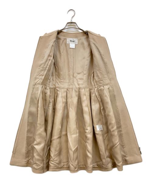 Rene（ルネ）Rene (ルネ) プリンセスライン アンゴラブレンドノーカラーコート ベージュ サイズ:34の古着・服飾アイテム