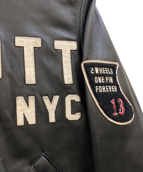 Schott（ショット）Schott (ショット) ラムレザー ワッペン スタジャン ブラック サイズ:Sの古着・服飾アイテム