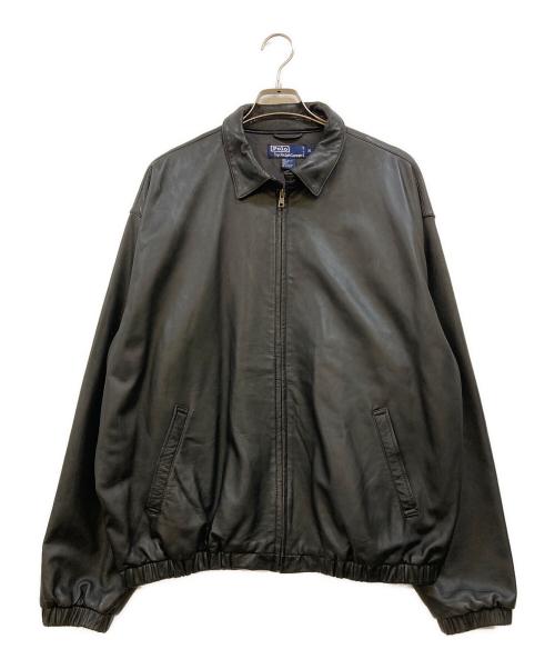 POLO RALPH LAUREN（ポロ・ラルフローレン）POLO RALPH LAUREN (ポロ・ラルフローレン) レザースイングトップ ブラック サイズ:XLの古着・服飾アイテム