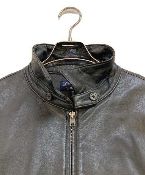 POLO RALPH LAUREN（ポロ・ラルフローレン）POLO RALPH LAUREN (ポロ・ラルフローレン) レザースイングトップ ブラック サイズ:XLの古着・服飾アイテム