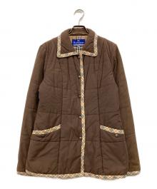 BURBERRY BLUE LABEL（バーバリー ブルー レーベル）の古着「ノバチェックパイピング 中綿キルティングジャケット」｜ブラウン