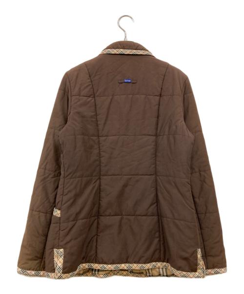 BURBERRY BLUE LABEL（バーバリー ブルー レーベル）BURBERRY BLUE LABEL (バーバリーロンドンブルーレーベル) ノバチェックパイピング 中綿キルティングジャケット ブラウン サイズ:Mの古着・服飾アイテム