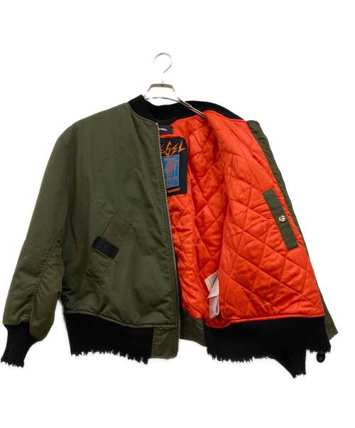 DIESEL（ディーゼル）DIESEL (ディーゼル) alternating energy MA-1ジャケット　(オルタネイティングエネルギーエムエーワン) グリーン サイズ:Mの古着・服飾アイテム