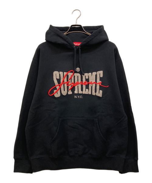 SUPREME（シュプリーム）SUPREME (シュプリーム) Embroidered Chenille Hooded ブラック サイズ:Lの古着・服飾アイテム
