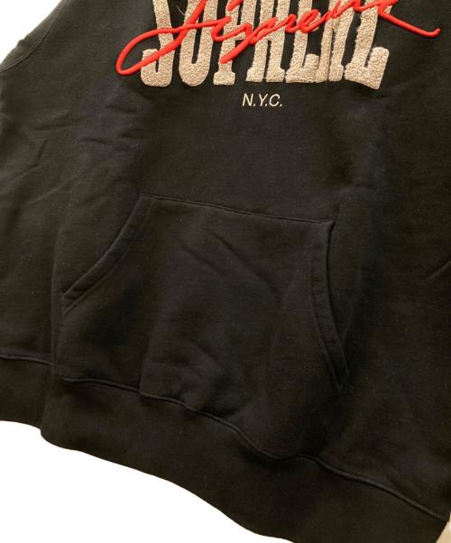 SUPREME（シュプリーム）SUPREME (シュプリーム) Embroidered Chenille Hooded ブラック サイズ:Lの古着・服飾アイテム