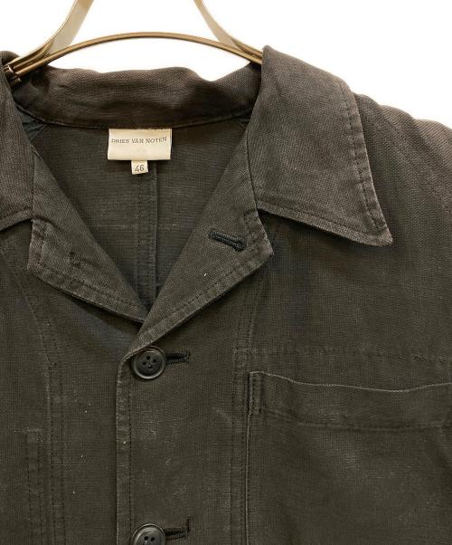 DRIES VAN NOTEN（ドリスヴァンノッテン）DRIES VAN NOTEN (ドリスヴァンノッテン) リネンコットンジャケット ブラック サイズ:46の古着・服飾アイテム