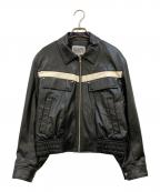 MARITHE+FRANCOIS GIRBAUDマリテフランソワジルボー）の古着「レザータッチジップアップジャケット」｜ブラック