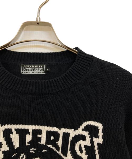 Hysteric Glamour（ヒステリックグラマー）Hysteric Glamour (ヒステリックグラマー) ENDLESS ROCK編込 セーター ブラック サイズ:Ｍの古着・服飾アイテム