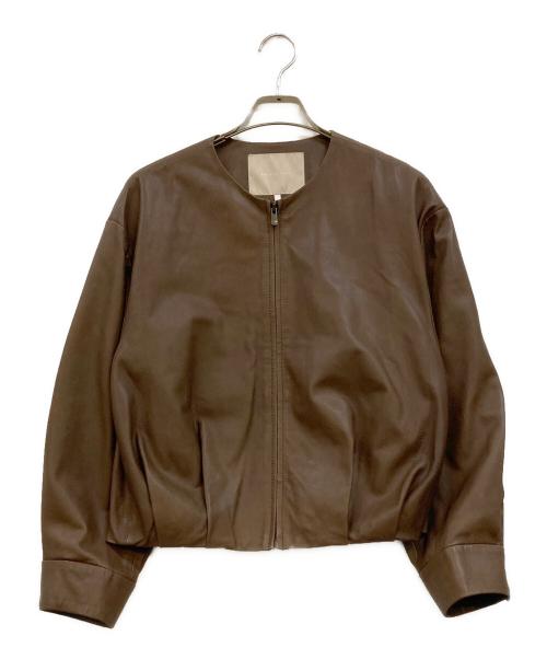 theory luxe（セオリーリュクス）theory luxe (セオリーリュクス) Madison Leather Brumie Blouson ブラウン サイズ:38 未使用品の古着・服飾アイテム