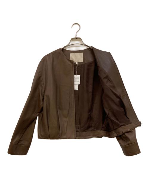 theory luxe（セオリーリュクス）theory luxe (セオリーリュクス) Madison Leather Brumie Blouson ブラウン サイズ:38 未使用品の古着・服飾アイテム