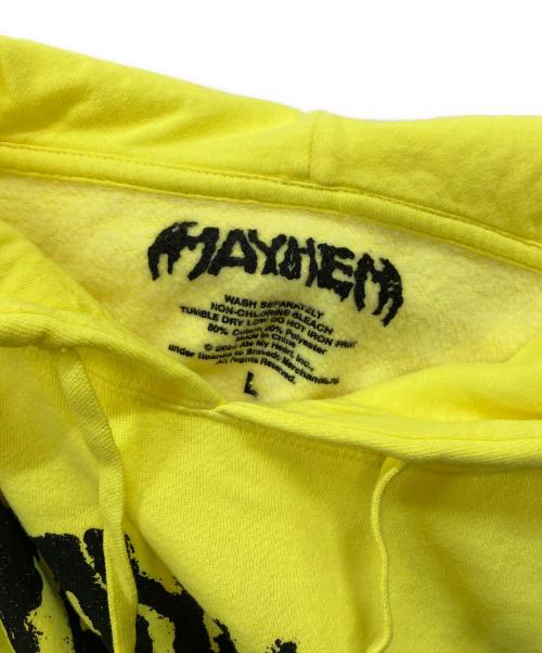 MAYHEM（メイヘム）MAYHEM (メイヘム) LADY GAGA (レディガガ) プルオーバーパーカー イエロー サイズ:Lの古着・服飾アイテム