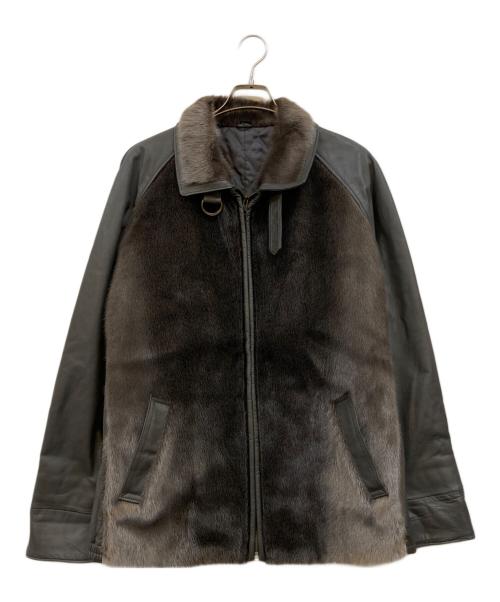 FUR COLLECTION（-）FUR COLLECTION (-) アザラシカーフ レザージャケット グレー サイズ:下記参照の古着・服飾アイテム
