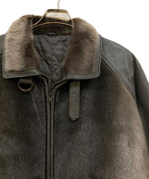 FUR COLLECTION（-）FUR COLLECTION (-) アザラシカーフ レザージャケット グレー サイズ:下記参照の古着・服飾アイテム