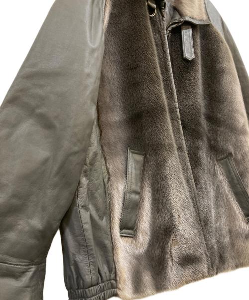 FUR COLLECTION（-）FUR COLLECTION (-) アザラシカーフ レザージャケット グレー サイズ:下記参照の古着・服飾アイテム
