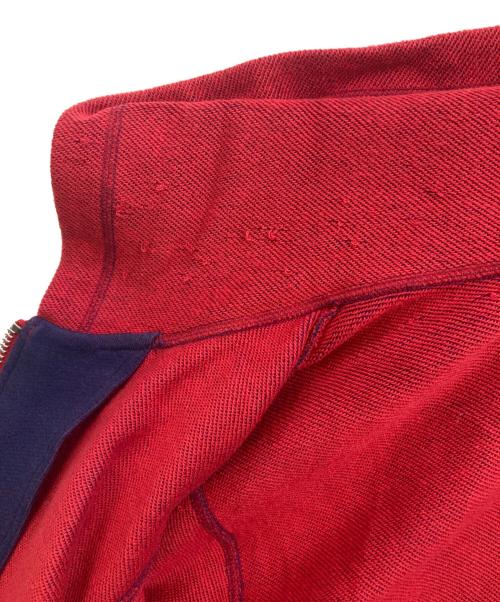 Vivienne Westwood man（ヴィヴィアン ウェストウッド マン）Vivienne Westwood man (ヴィヴィアン ウェストウッド マン) ワンポイント オーブ刺繍 ジップパーカー レッド×パープル サイズ:46の古着・服飾アイテム