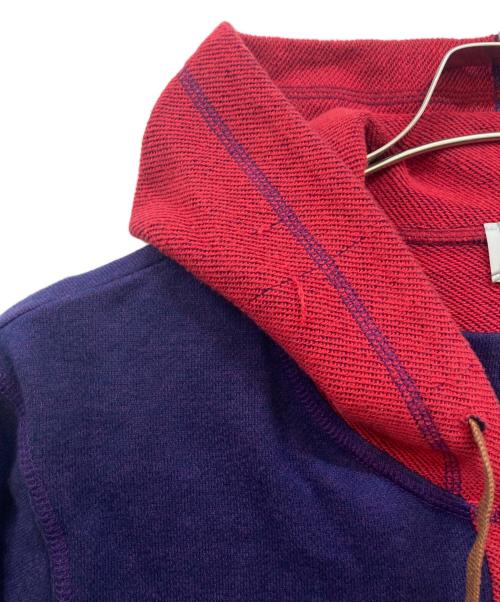 Vivienne Westwood man（ヴィヴィアン ウェストウッド マン）Vivienne Westwood man (ヴィヴィアン ウェストウッド マン) ワンポイント オーブ刺繍 ジップパーカー レッド×パープル サイズ:46の古着・服飾アイテム