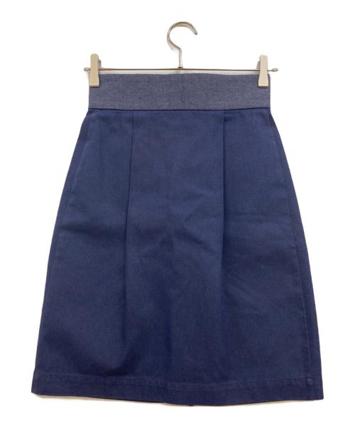 MIU MIU（ミュウミュウ）MIU MIU (ミュウミュウ) 膝丈タイトスカート ネイビー サイズ:38の古着・服飾アイテム