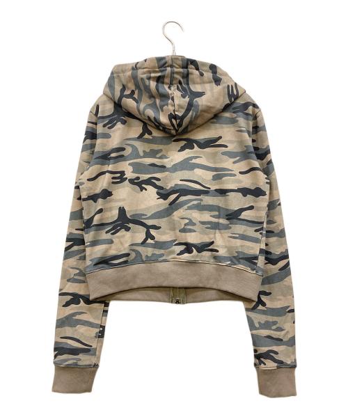 aeae（エーイーエーイー）aeae (エーイーエーイー) WEB LOGO CROP HOOD ZIP UP カモグリーン サイズ:Mの古着・服飾アイテム