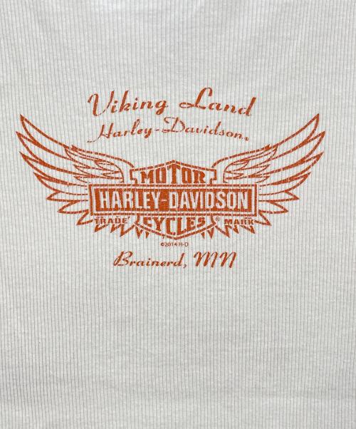 HARLEY-DAVIDSON（ハーレーダビッドソン）HARLEY-DAVIDSON (ハーレーダビッドソン) プリントリブタンクトップ ホワイト サイズ:XLの古着・服飾アイテム