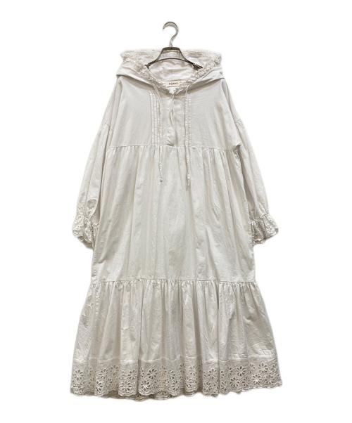 POPPY（ポピー）POPPY (ポピー) フードティアードワンピース ホワイト サイズ:Ｍの古着・服飾アイテム