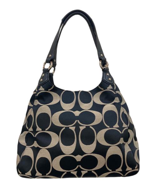 COACH（コーチ）COACH (コーチ) シグネチャー セミショルダーバッグ ブラックの古着・服飾アイテム