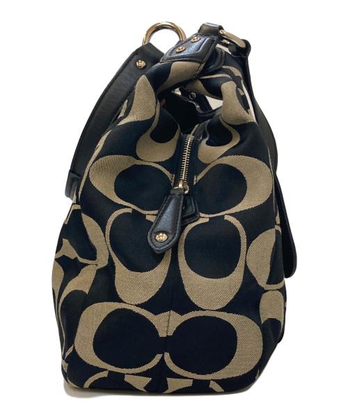 COACH（コーチ）COACH (コーチ) シグネチャー セミショルダーバッグ ブラックの古着・服飾アイテム