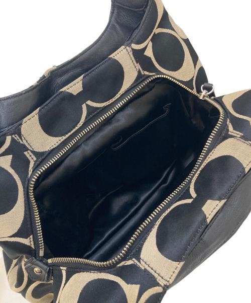 COACH（コーチ）COACH (コーチ) シグネチャー セミショルダーバッグ ブラックの古着・服飾アイテム