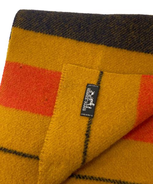 HERMES（エルメス）HERMES (エルメス) ロカバール ウールマフラー イエロー×オレンジの古着・服飾アイテム