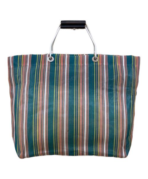 MARNI（マルニ）MARNI (マルニ) フラワーカフェ ストライプトートバッグ ブルーの古着・服飾アイテム