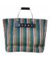 MARNI（マルニ）の古着「フラワーカフェ ストライプトートバッグ」｜ブルー