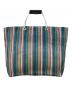 MARNI (マルニ) フラワーカフェ ストライプトートバッグ ブルー：10000円