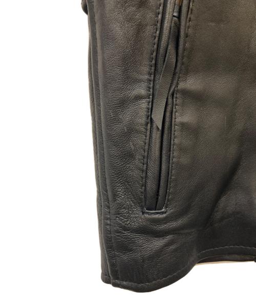 ROUGH&ROAD（ラフアンドロード）ROUGH&ROAD (ラフアンドロード) ラムレザーバイカージャケット ブラック サイズ:Sの古着・服飾アイテム