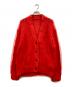 MAISON SPECIAL（メゾンスペシャル）の古着「Tulle Layered Low Gauge Reversible Knit Cardigan」｜レッド
