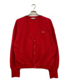 CHEMISE LACOSTE（シュミーズ ラコステ）の古着「ワニワッペンカーディガン」｜レッド