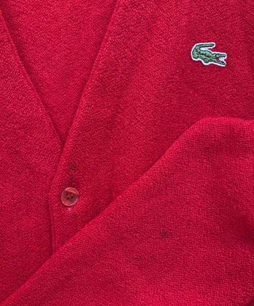 CHEMISE LACOSTE（シュミーズ ラコステ）CHEMISE LACOSTE (シュミーズ ラコステ) ワニワッペンカーディガン レッド サイズ:5の古着・服飾アイテム