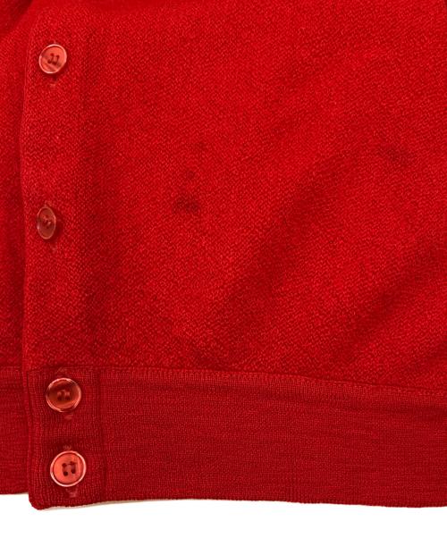 CHEMISE LACOSTE（シュミーズ ラコステ）CHEMISE LACOSTE (シュミーズ ラコステ) ワニワッペンカーディガン レッド サイズ:5の古着・服飾アイテム