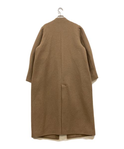 MANOF（マノフ）MANOF (マノフ) COLLARLESS LONG COAT ブラウン サイズ:Mの古着・服飾アイテム