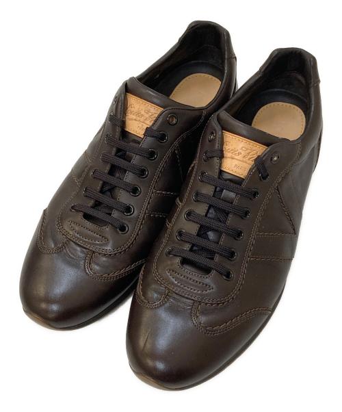 LOUIS VUITTON（ルイ ヴィトン）LOUIS VUITTON (ルイ ヴィトン) レザーローカットスニーカー ブラウン サイズ:7の古着・服飾アイテム