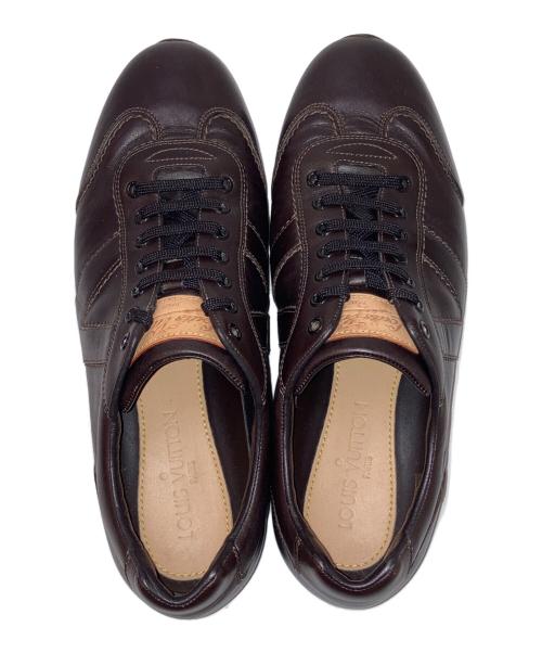 LOUIS VUITTON（ルイ ヴィトン）LOUIS VUITTON (ルイ ヴィトン) レザーローカットスニーカー ブラウン サイズ:7の古着・服飾アイテム