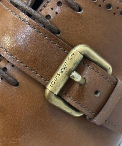 LOUIS VUITTON（ルイ ヴィトン）LOUIS VUITTON (ルイ ヴィトン) LVロゴパンチング ベルテッドレザーシューズ ブラウン サイズ:6 1/2の古着・服飾アイテム