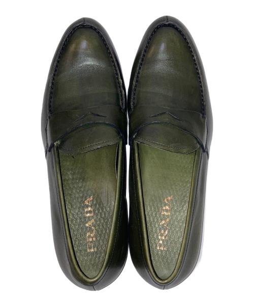 PRADA（プラダ）PRADA (プラダ) コインローファー グリーン サイズ:6 1/2の古着・服飾アイテム